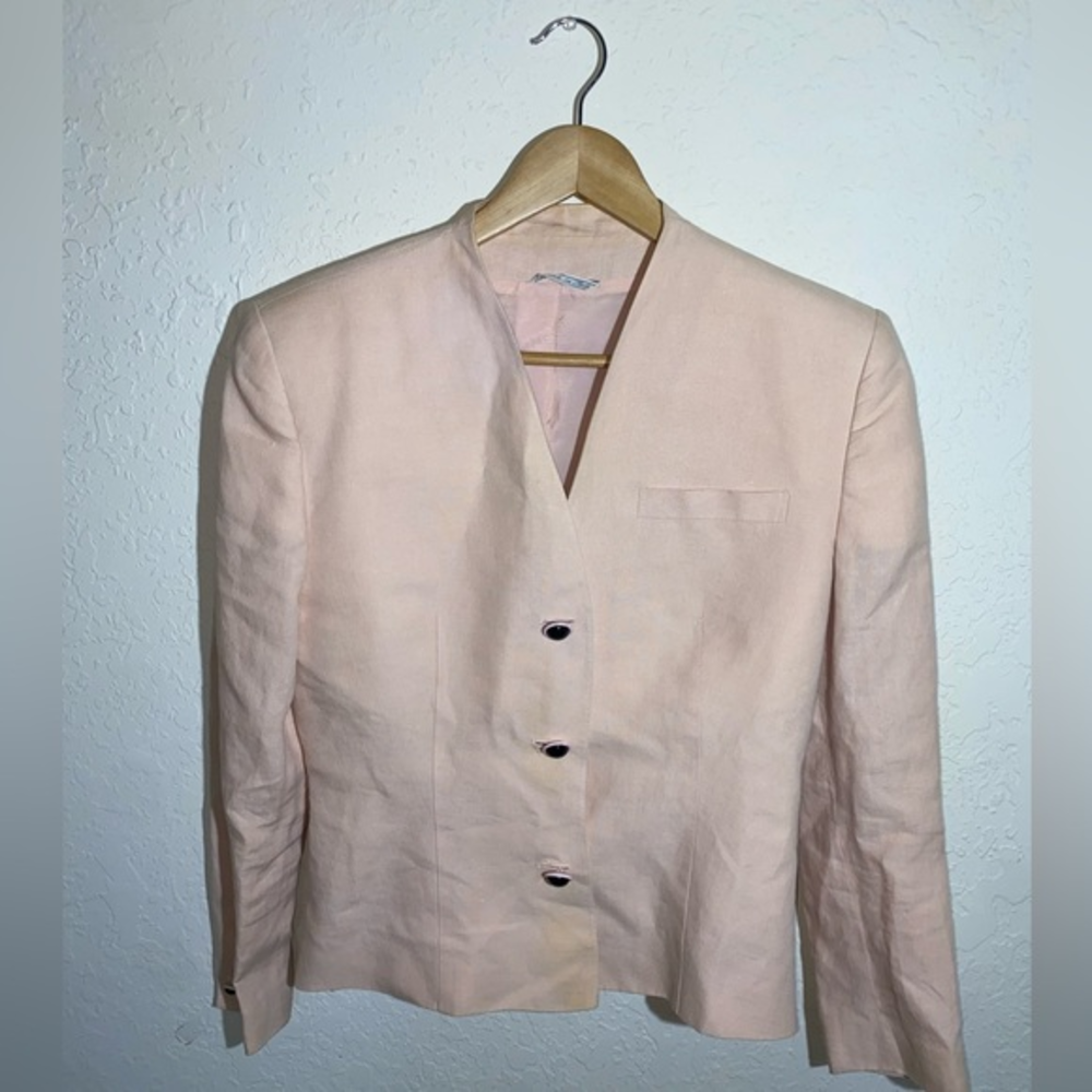 Rare Vintage Gianni Versace‎ 100% Silk Made In Italy Pink Blazer ( 8 )